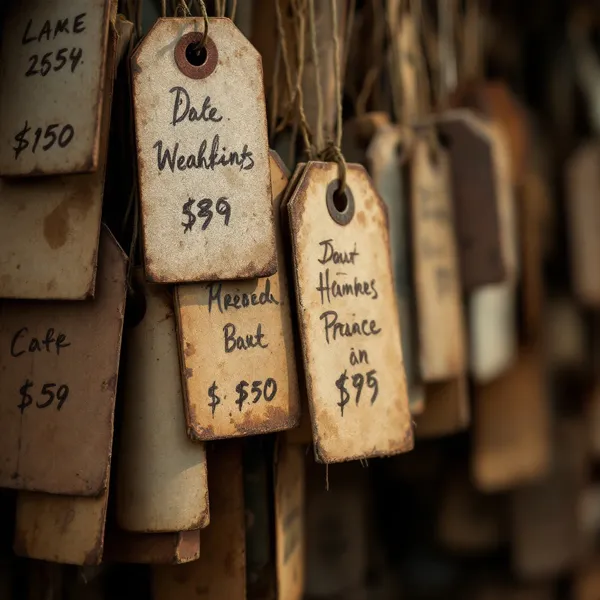 Hand written prices tags
